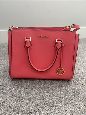 Michael Kors Large Coral Pink Saffiano Satchel